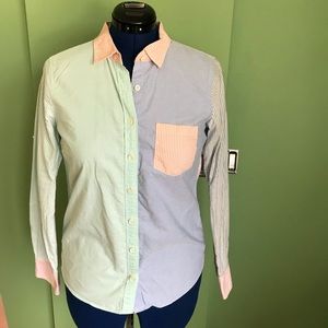 RARE Vintage J.Crew Boy Shirt in Pastel Colorblock